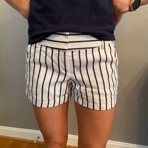 Express Blue and White Striped Shorts